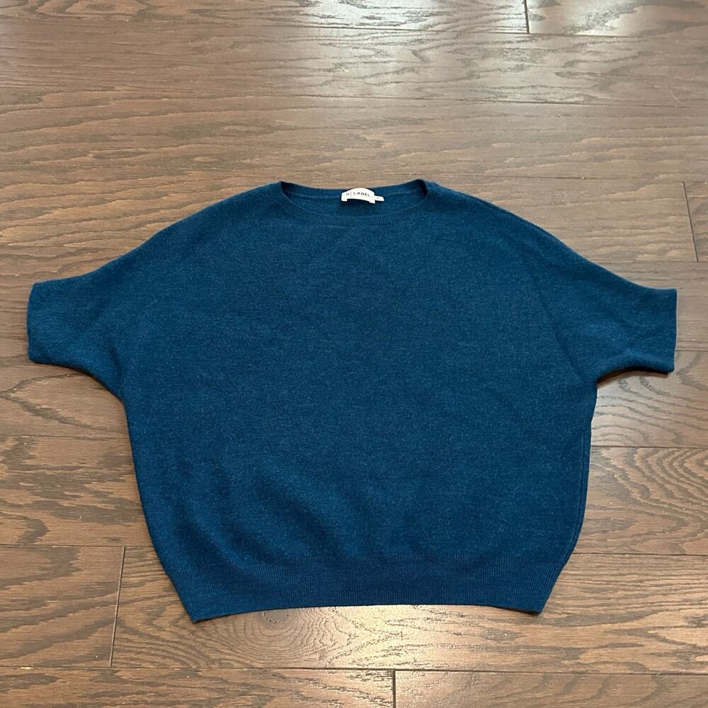 R Label 100% Wool Navy Dolman Sleeve Sweater Size S/M - Picture 3 of 8